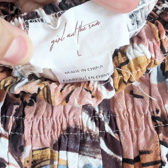 NWT Free People Girl and The Sun Floral Cotton Mini Dress, size L - Picture 4 of 8